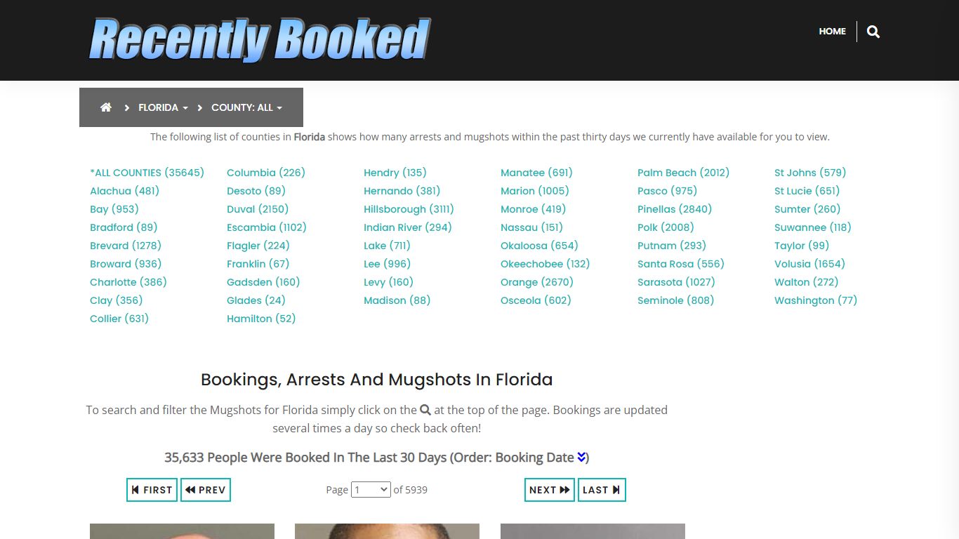 Bookings, Arrests and Mugshots in Palm Beach County, Florida